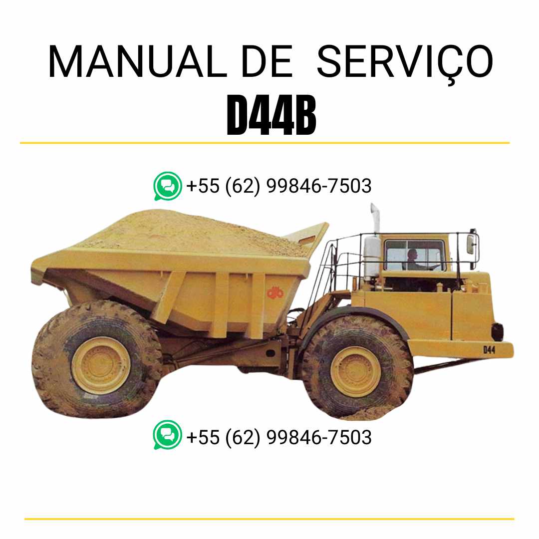 Manual de serviço Caterpillar D44B caminhão articulado em PDF, instruções detalhadas de manutenção com diagramas técnicos completos