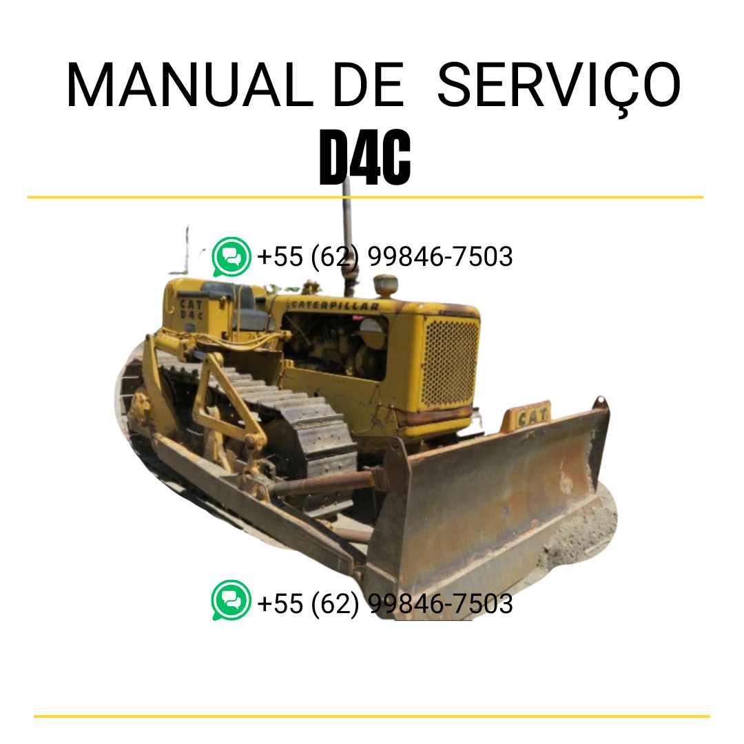 Manual de serviço Caterpillar D4C em inglês, PDF detalhado para trator de esteira com guia de manutenção e instruções técnicas completas
