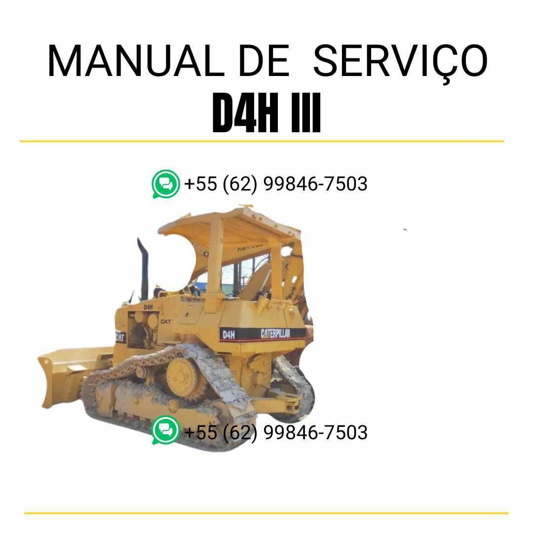 Manual de serviço Caterpillar D4H III em inglês, PDF completo para trator de esteira com instruções técnicas detalhadas e guia de manutenção