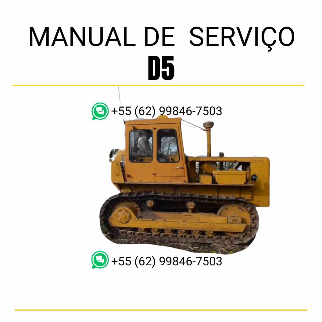 Manual de serviço Caterpillar D5E em inglês, PDF detalhado para trator de esteira com guia completo de manutenção e instruções técnicas