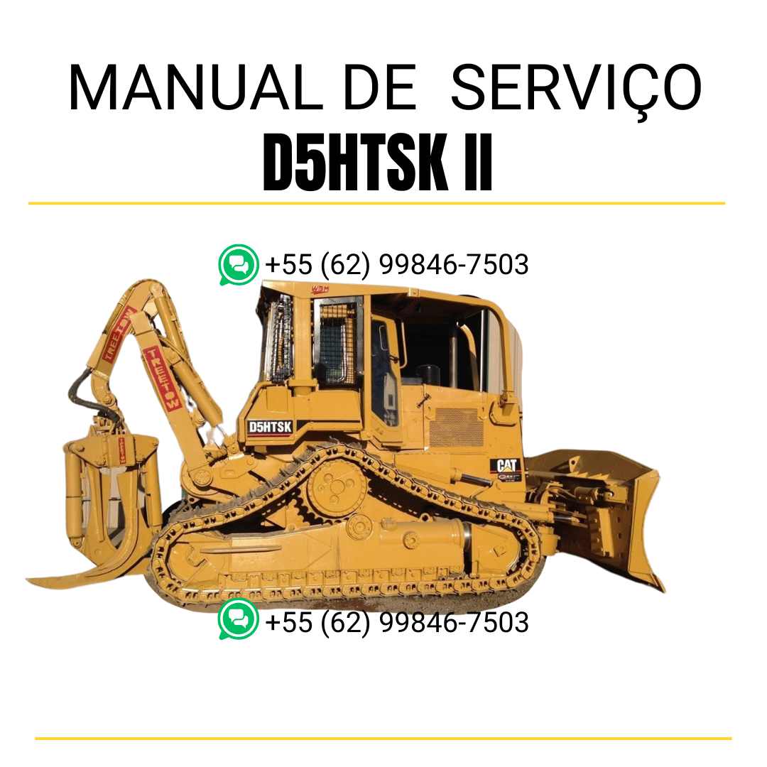 Manual de serviço Caterpillar D5HTSK II em inglês, PDF para track skidder com instruções técnicas completas e guia prático de manutenção