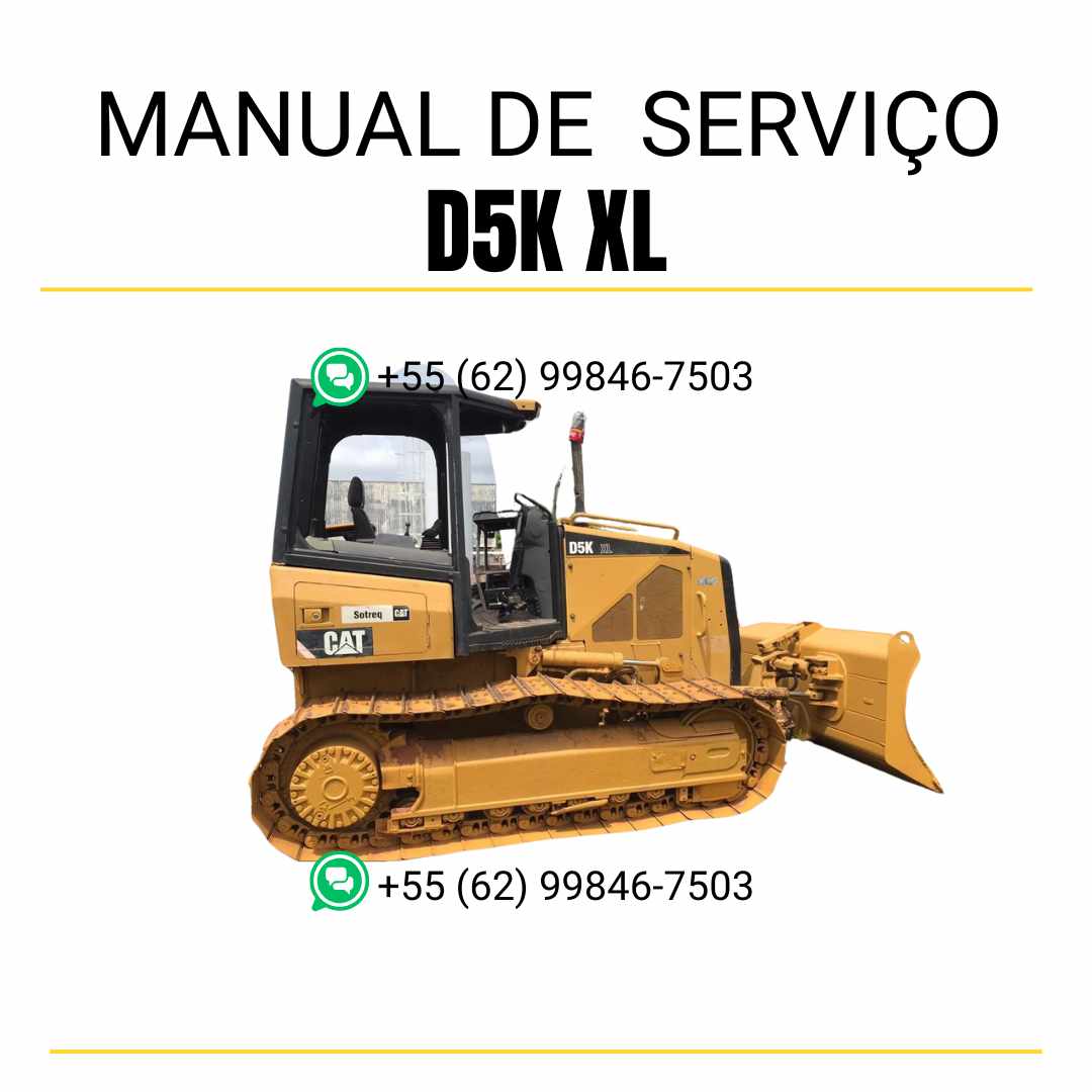Manual de serviço Caterpillar D5K XL em inglês, PDF detalhado para trator de esteira com guia técnico de manutenção e instruções de reparo