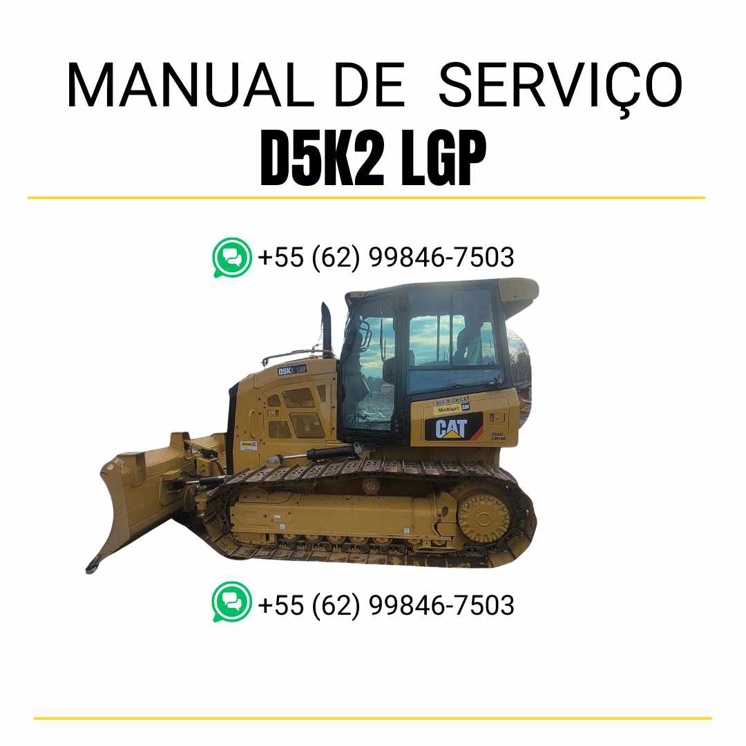 Manual de serviço Caterpillar D5K2 LGP em inglês, PDF completo para trator de esteira com instruções detalhadas de manutenção e reparo técnico