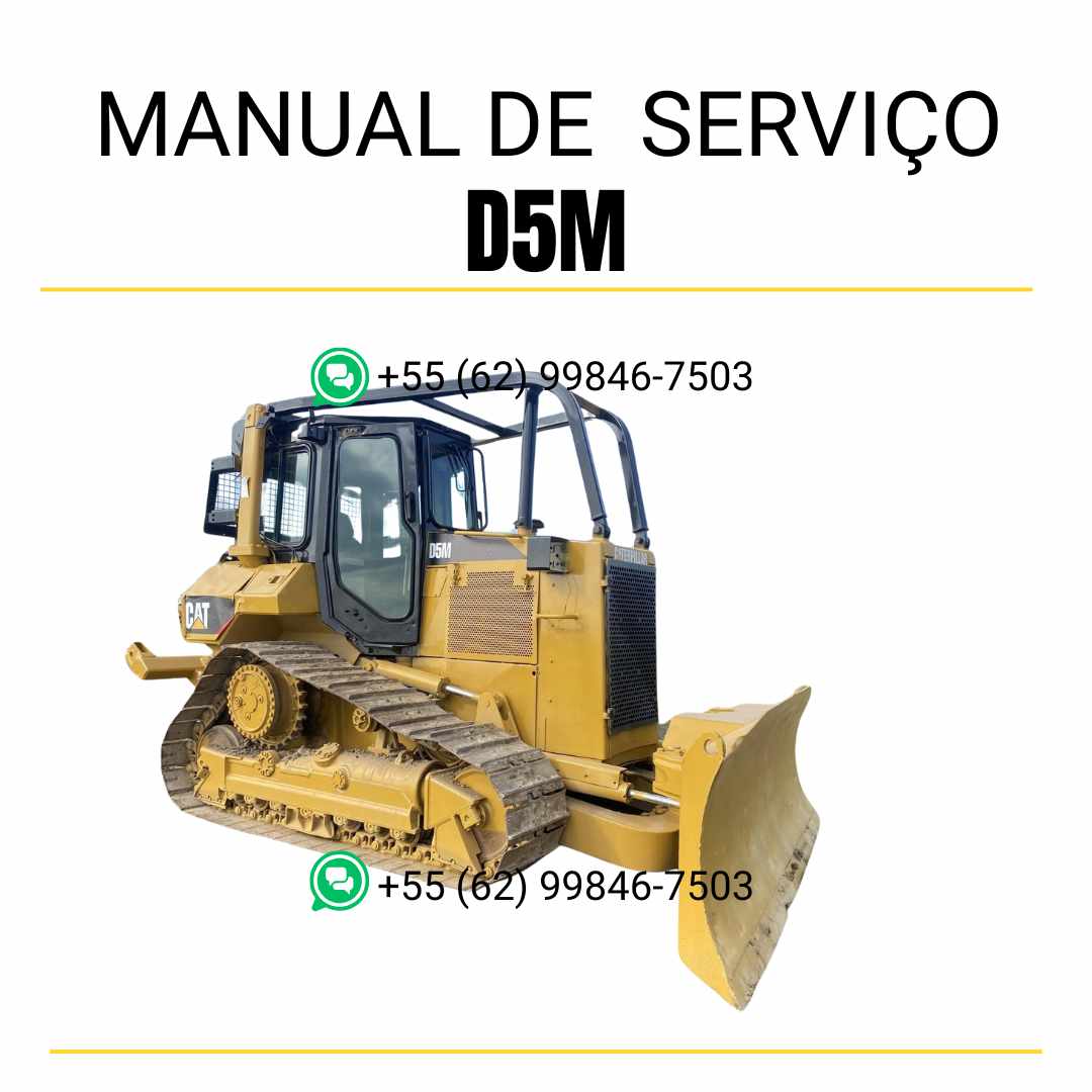 Manual de serviço Caterpillar D5M em inglês, PDF completo para trator de esteira com instruções técnicas detalhadas e guia de manutenção