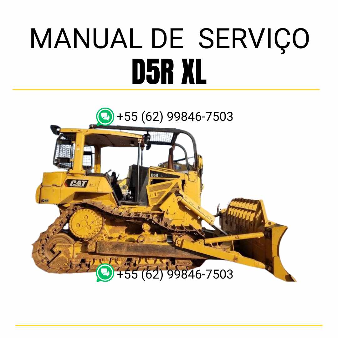 Manual de serviço Caterpillar D5R XL em inglês, PDF detalhado para trator de esteira com orientações técnicas e guia completo de manutenção
