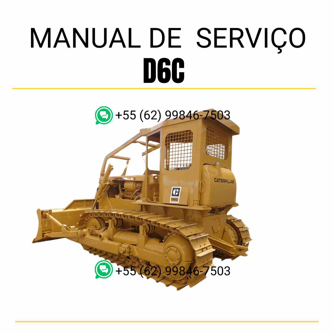 Manual de serviço Caterpillar D6C em inglês, PDF para trator de esteira com orientações técnicas e guia completo de manutenção