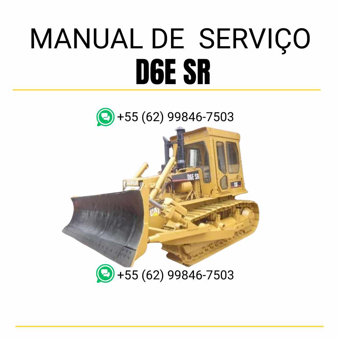 Manual de serviço Caterpillar D6E SR para trator de esteira em inglês, PDF com instruções completas de manutenção e reparo