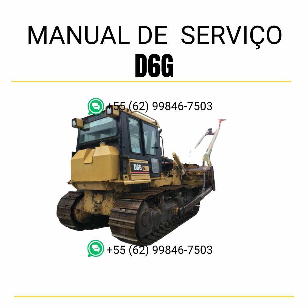 Manual de serviço em PDF do trator de esteira Caterpillar D6G com guia completo de manutenção preventiva, ajustes técnicos e reparos detalhados