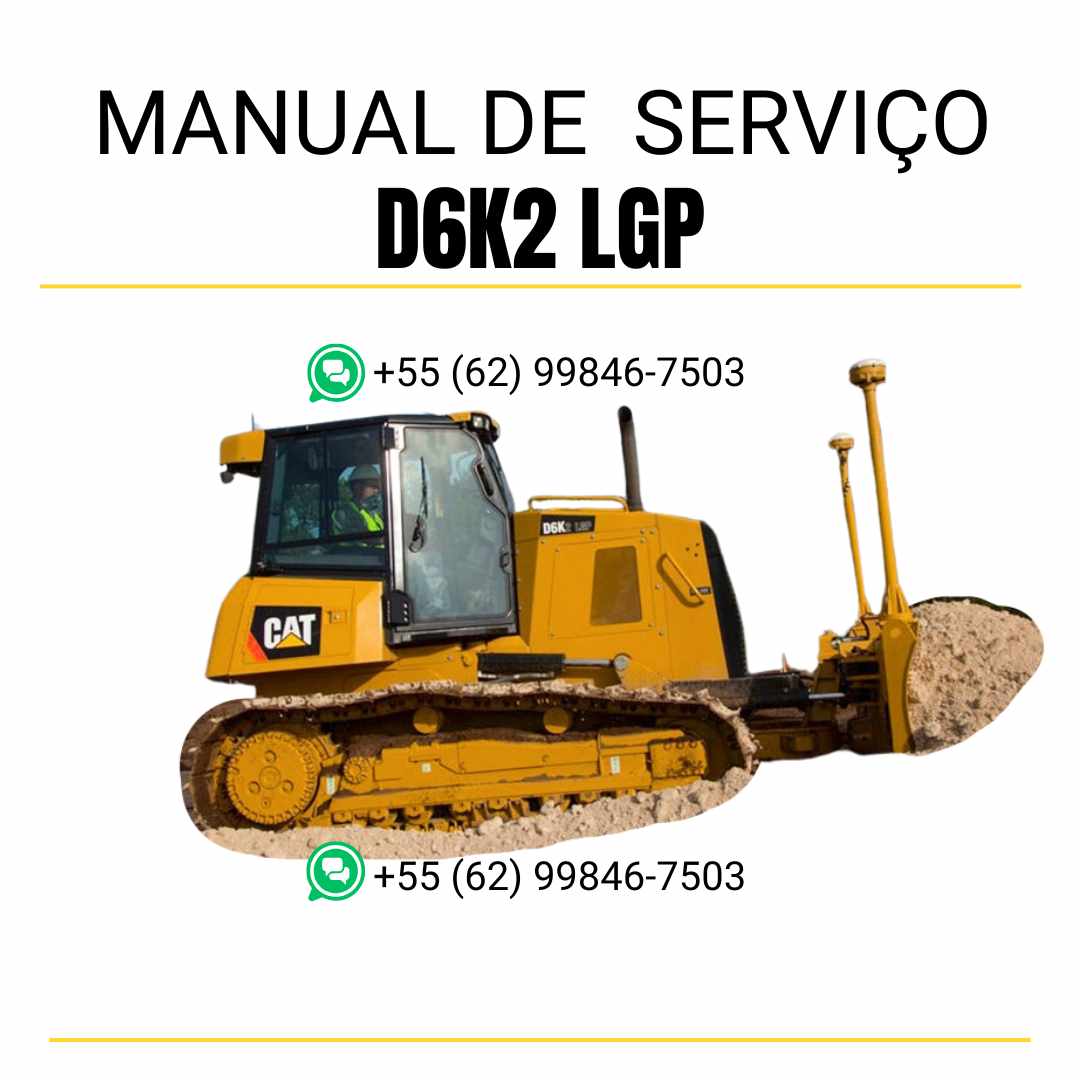 Manual de serviço Caterpillar D6K2 LGP trator de esteira em inglês, guia completo de manutenção com instruções técnicas detalhadas em PDF