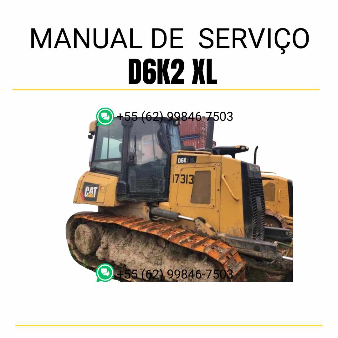 Manual de serviço Caterpillar D6K2 XL trator de esteira em inglês, guia técnico completo de manutenção e reparos detalhados em PDF