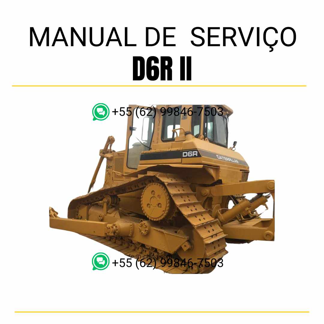 Manual de serviço Caterpillar D6R II trator de esteira em inglês, guia completo de manutenção com instruções técnicas detalhadas em PDF
