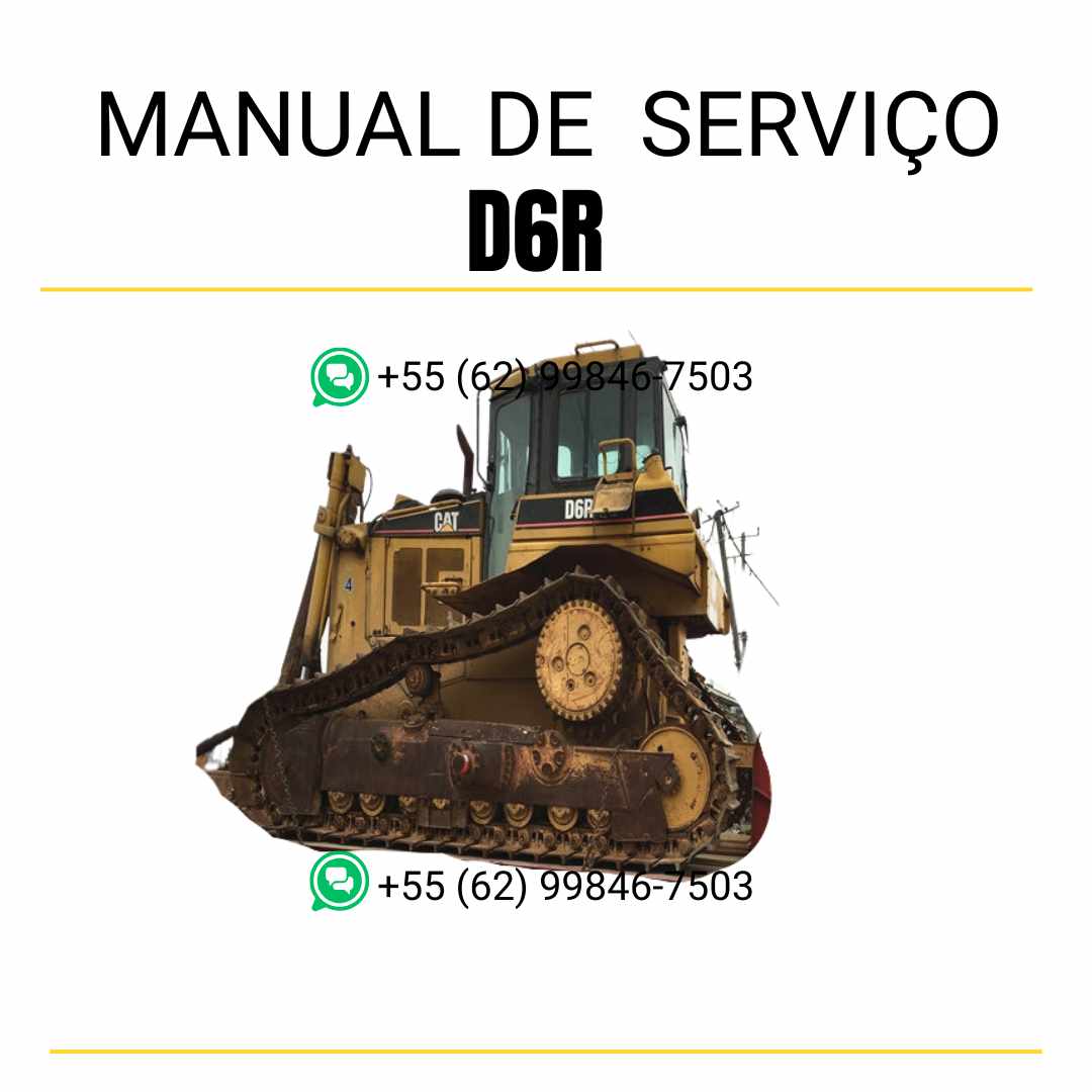 Manual de serviço Caterpillar D6R trator de esteira em inglês, guia técnico completo de manutenção e reparos detalhados em PDF