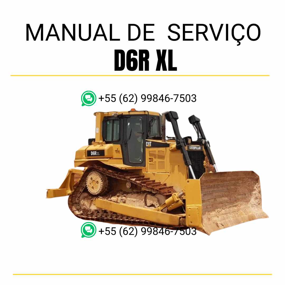 Manual de serviço Caterpillar D6R XL trator de esteira em inglês, guia técnico completo de manutenção e reparos detalhados em PDF