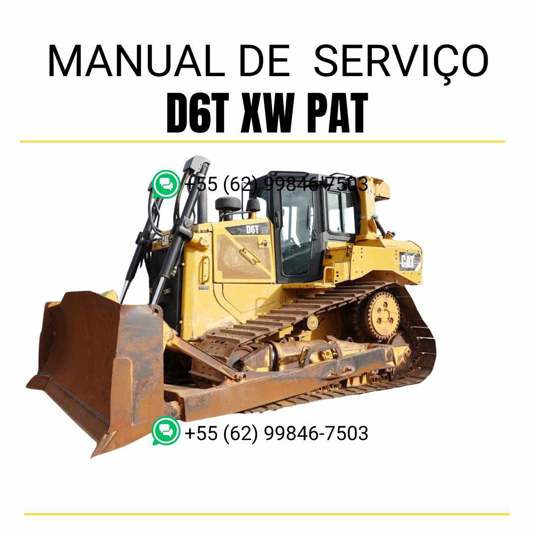 Manual de serviço Caterpillar D6T XW PAT trator de esteira em inglês, guia completo de manutenção com instruções técnicas detalhadas em PDF