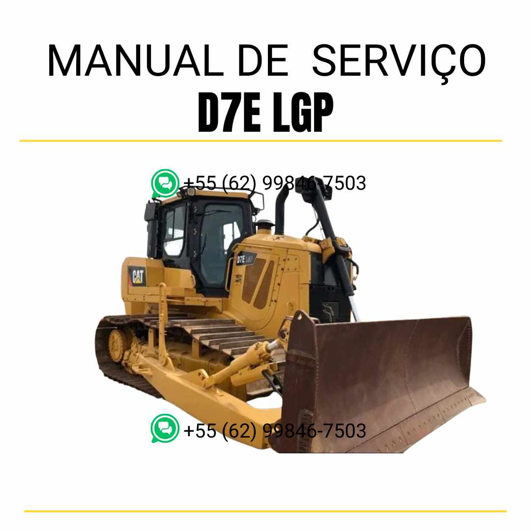 Manual de serviço Caterpillar D7E LGP trator de esteira em inglês, guia técnico completo de manutenção e reparos detalhados em PDF