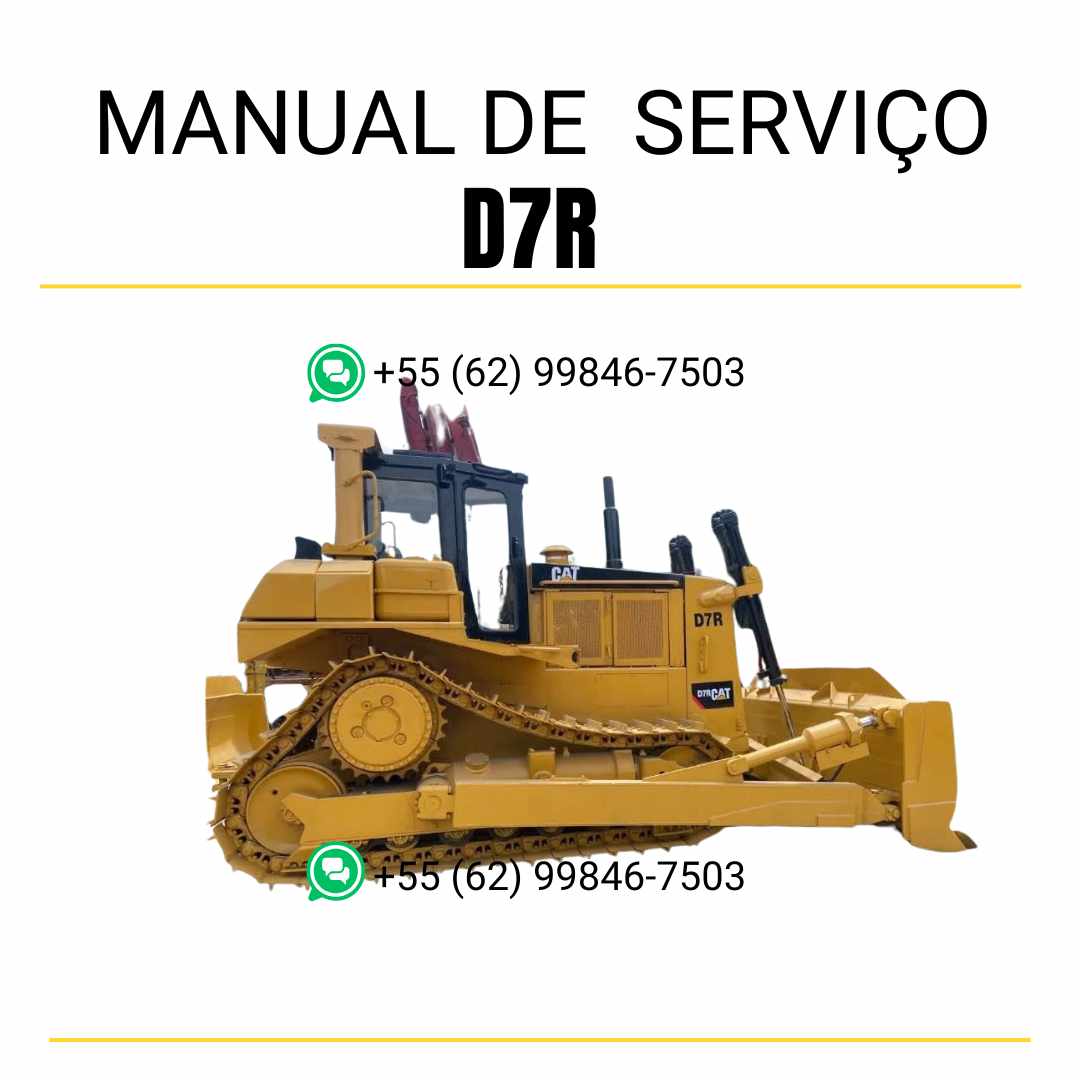 Manual de serviço Caterpillar D7R trator de esteira em inglês, guia completo de manutenção com instruções técnicas detalhadas em PDF