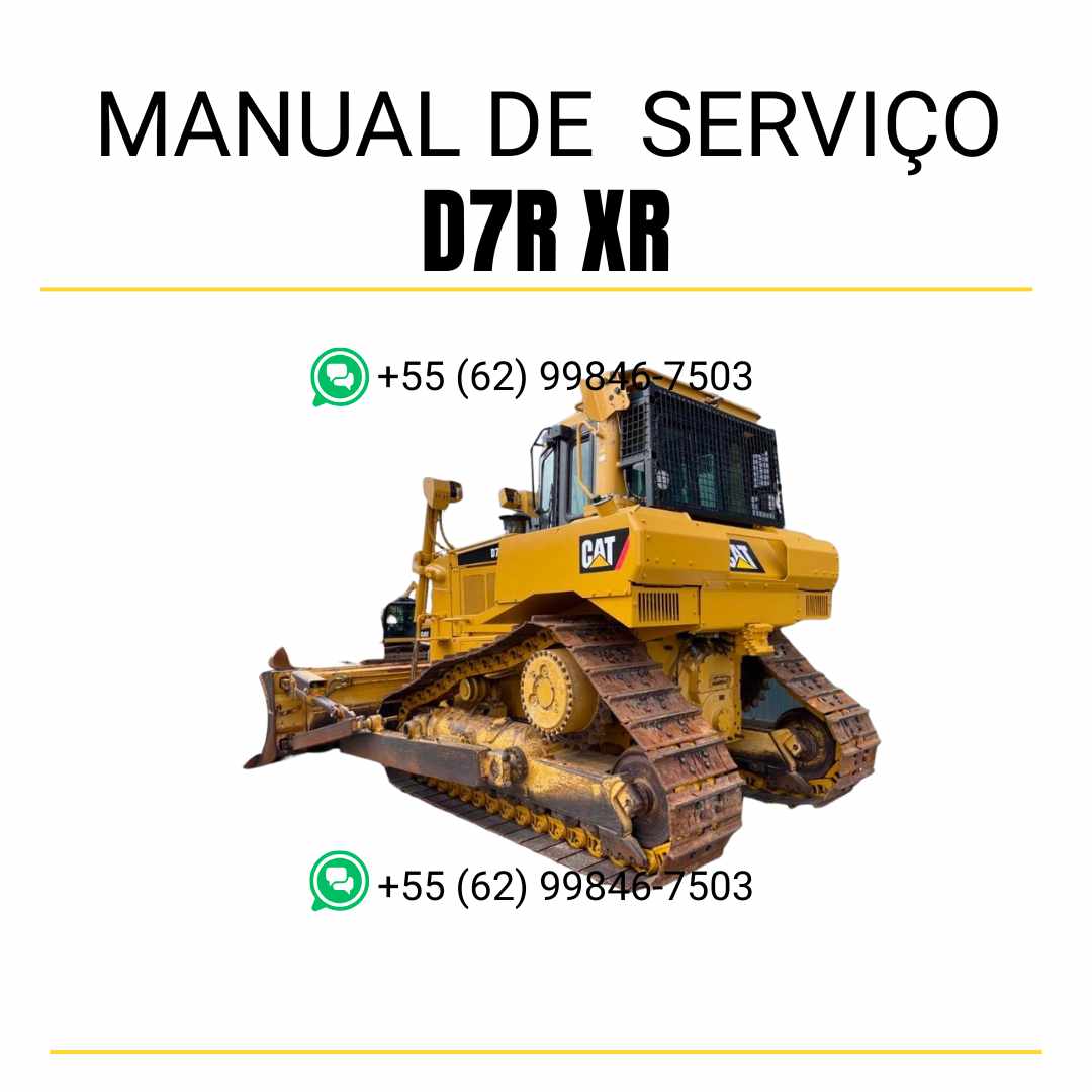 Manual de serviço Caterpillar D7R XR trator de esteira em inglês, guia técnico detalhado de manutenção e reparos completos em PDF