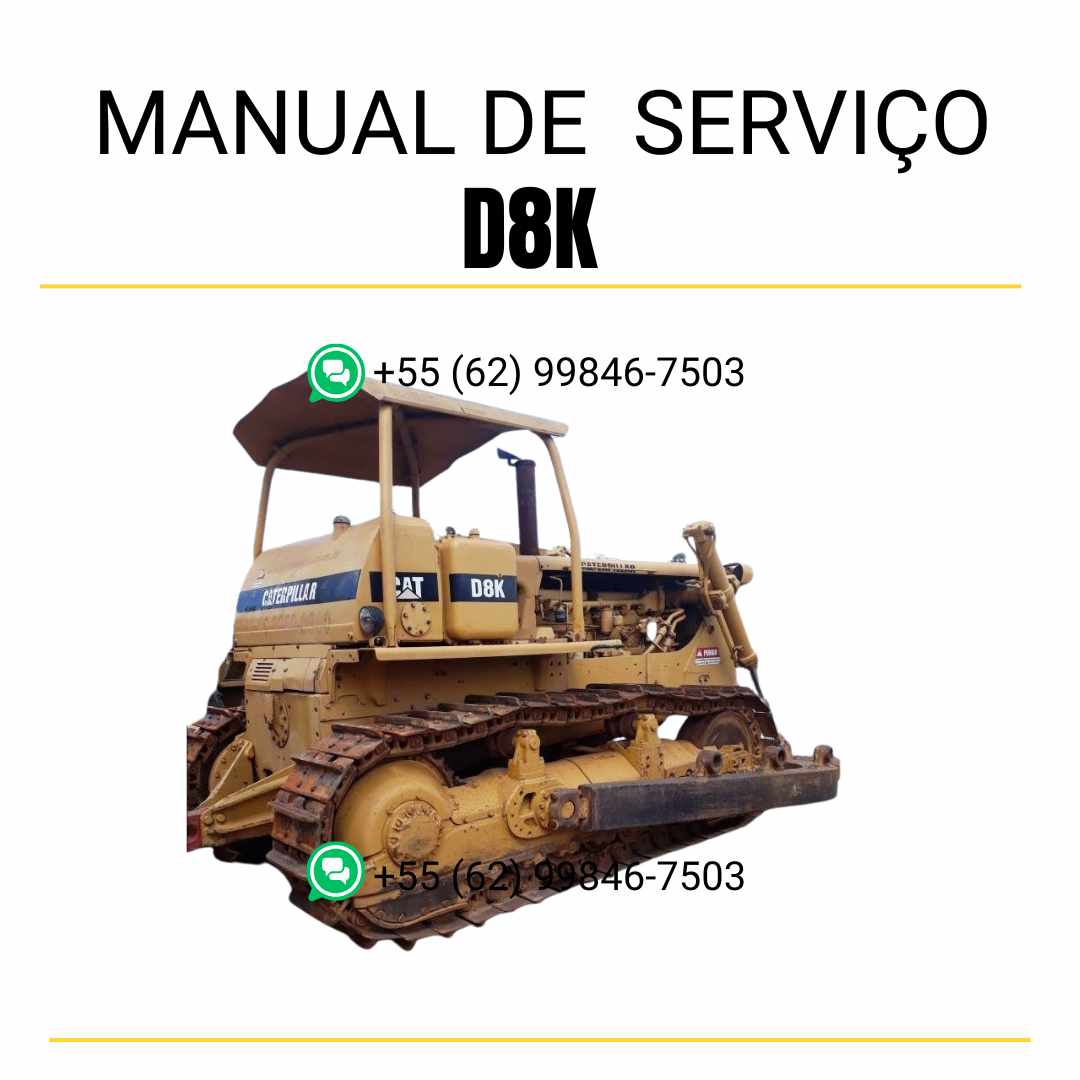 Manual de serviço Caterpillar D8K trator de esteira em inglês, guia completo de manutenção com instruções técnicas detalhadas em PDF
