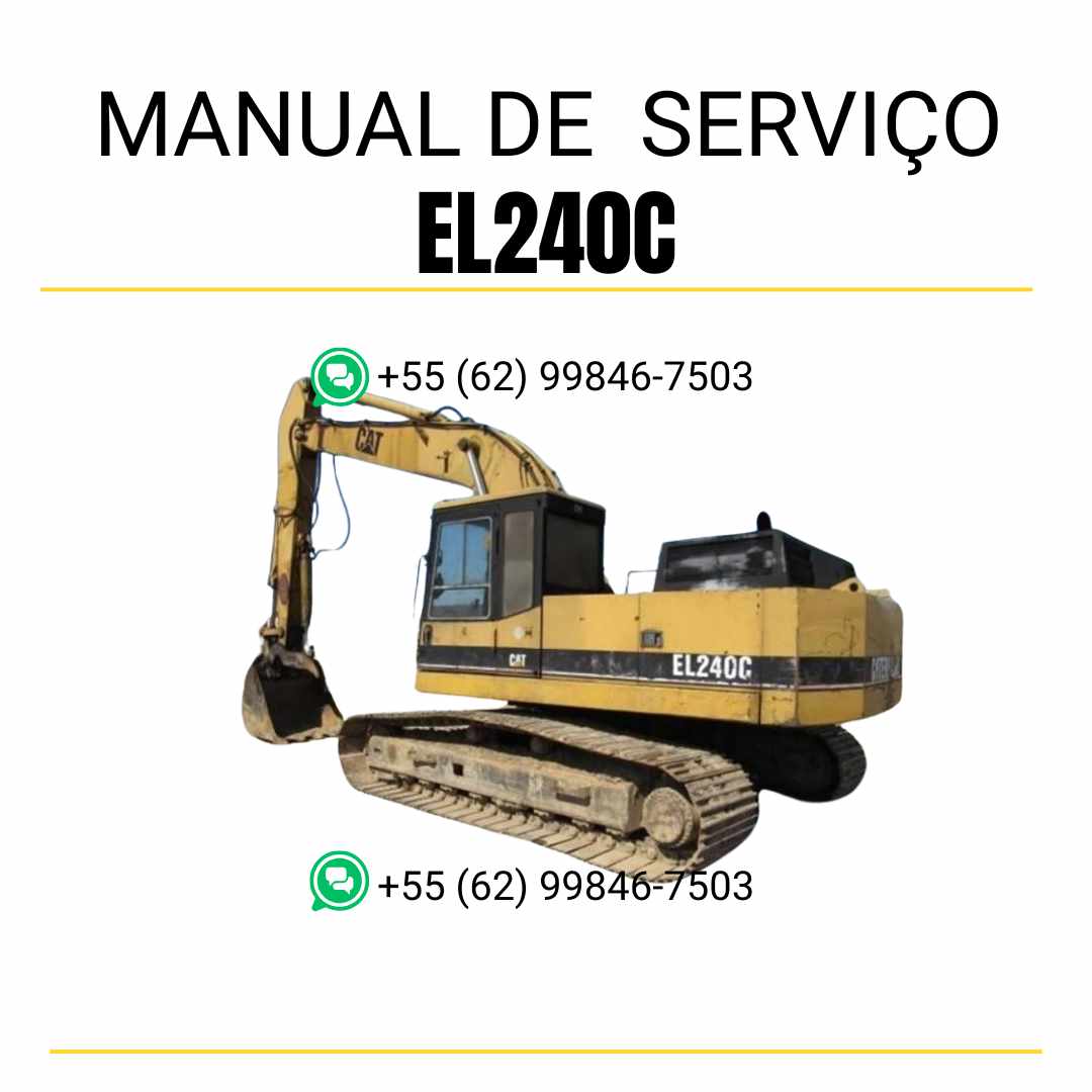 Manual de serviço em PDF da escavadora Caterpillar EL240C em inglês com instruções completas de manutenção preventiva, diagnósticos técnicos e reparos