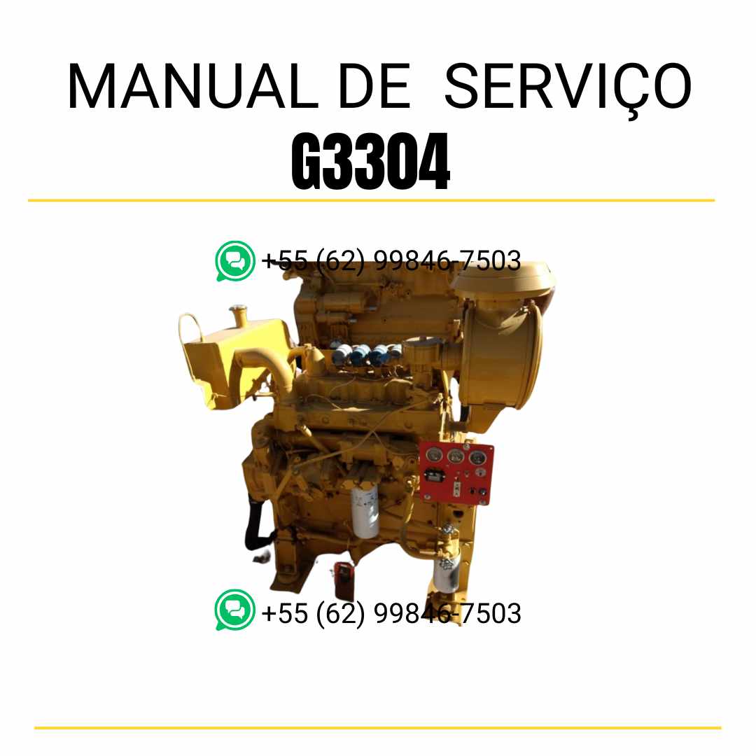 Manual de serviço em PDF do motor industrial Caterpillar G3304 para máquinas industriais, com orientações de manutenção, ajustes técnicos e diagramas ilustrados