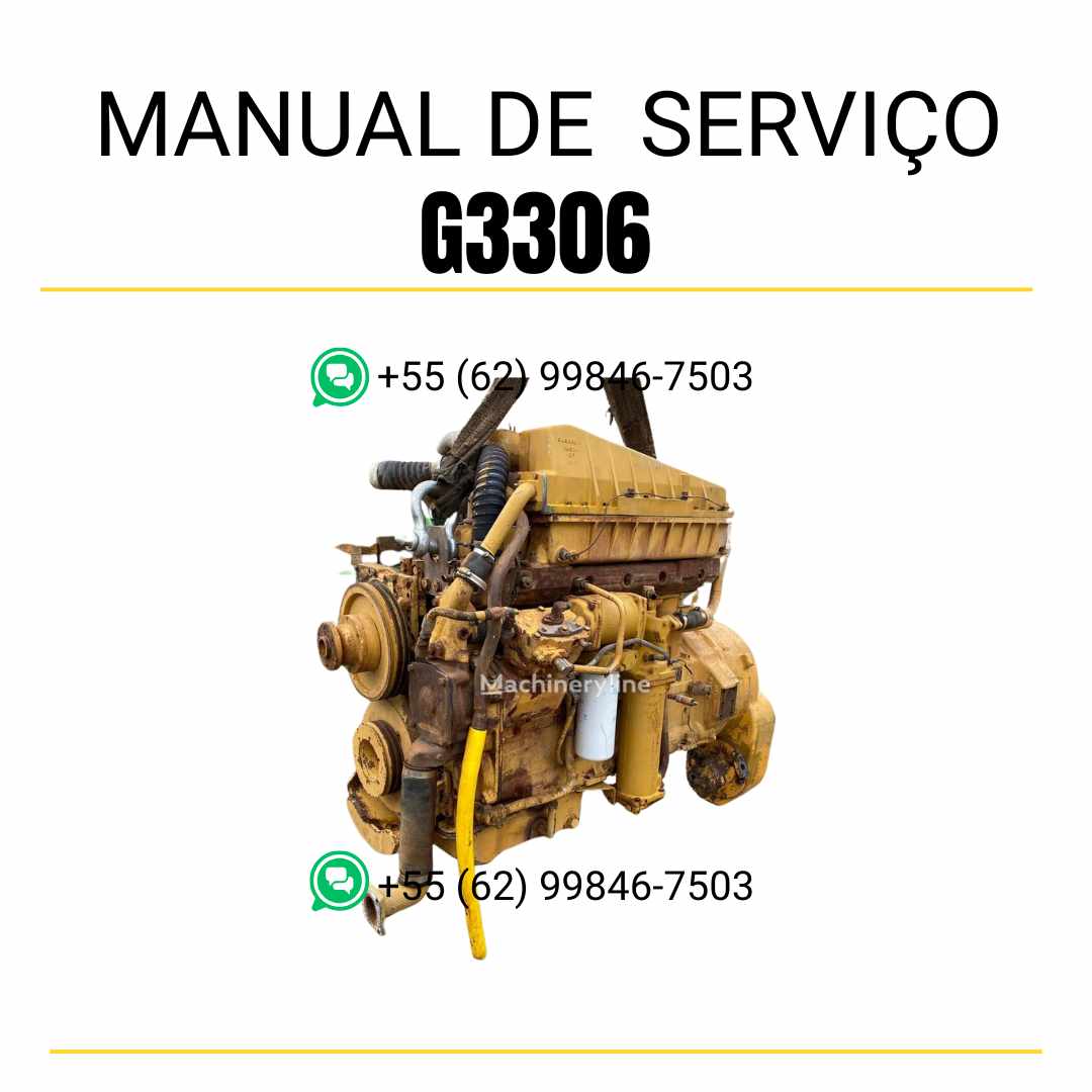 Manual de serviço em PDF do motor Caterpillar G3306 com instruções detalhadas de manutenção preventiva, reparos técnicos e diagnóstico completo