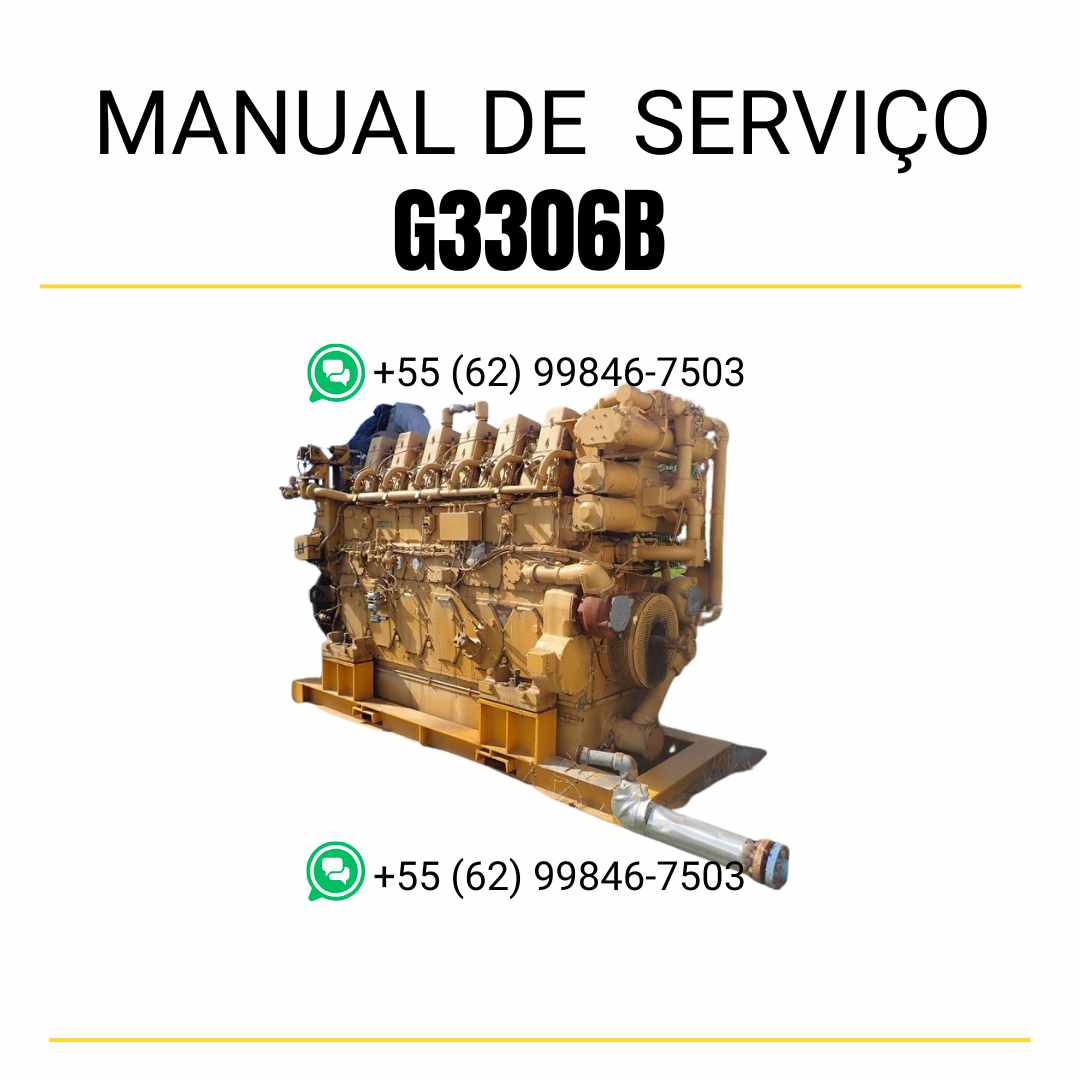 Manual de serviço em PDF do motor industrial Caterpillar G3306B para máquinas industriais, com instruções técnicas, manutenção preventiva e diagramas detalhados