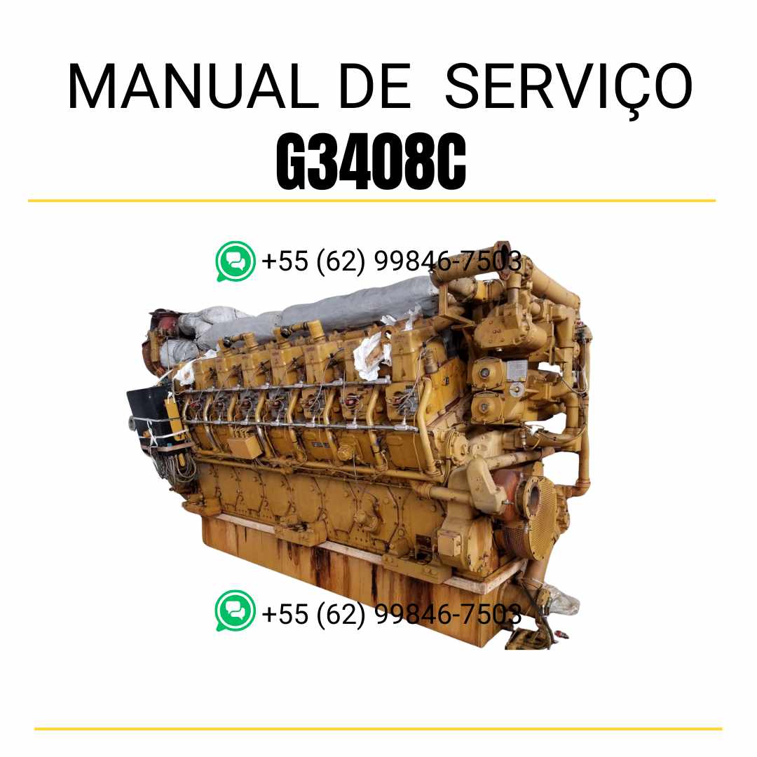 Manual de serviço em PDF do motor industrial Caterpillar G3408C para máquinas industriais, com instruções de manutenção detalhadas e diagramas técnicos completos