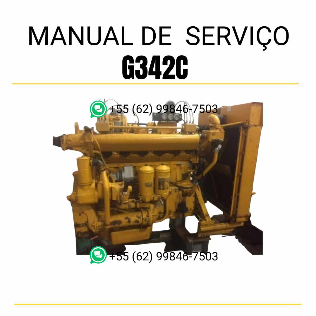 Manual de serviço do motor industrial Caterpillar G342C em PDF, guia técnico completo com instruções de manutenção e diagramas ilustrados