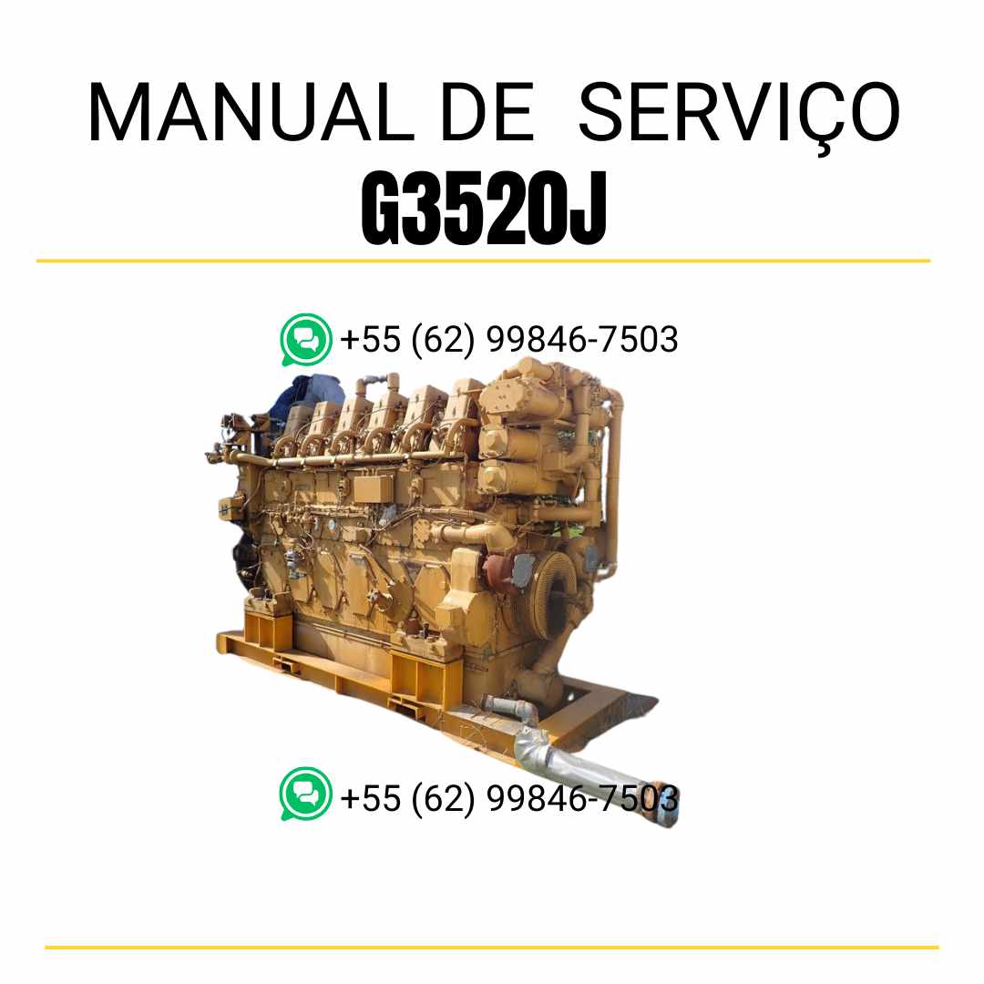 Manual de serviço em PDF do motor industrial Caterpillar G3520J para máquinas pesadas, guia completo com instruções técnicas e manutenção detalhada