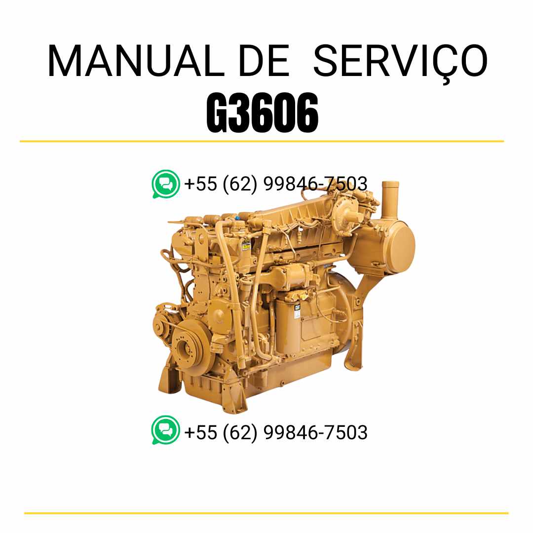 Manual de serviço em PDF do motor industrial Caterpillar G3606 para máquinas pesadas, guia completo de manutenção com instruções técnicas detalhadas