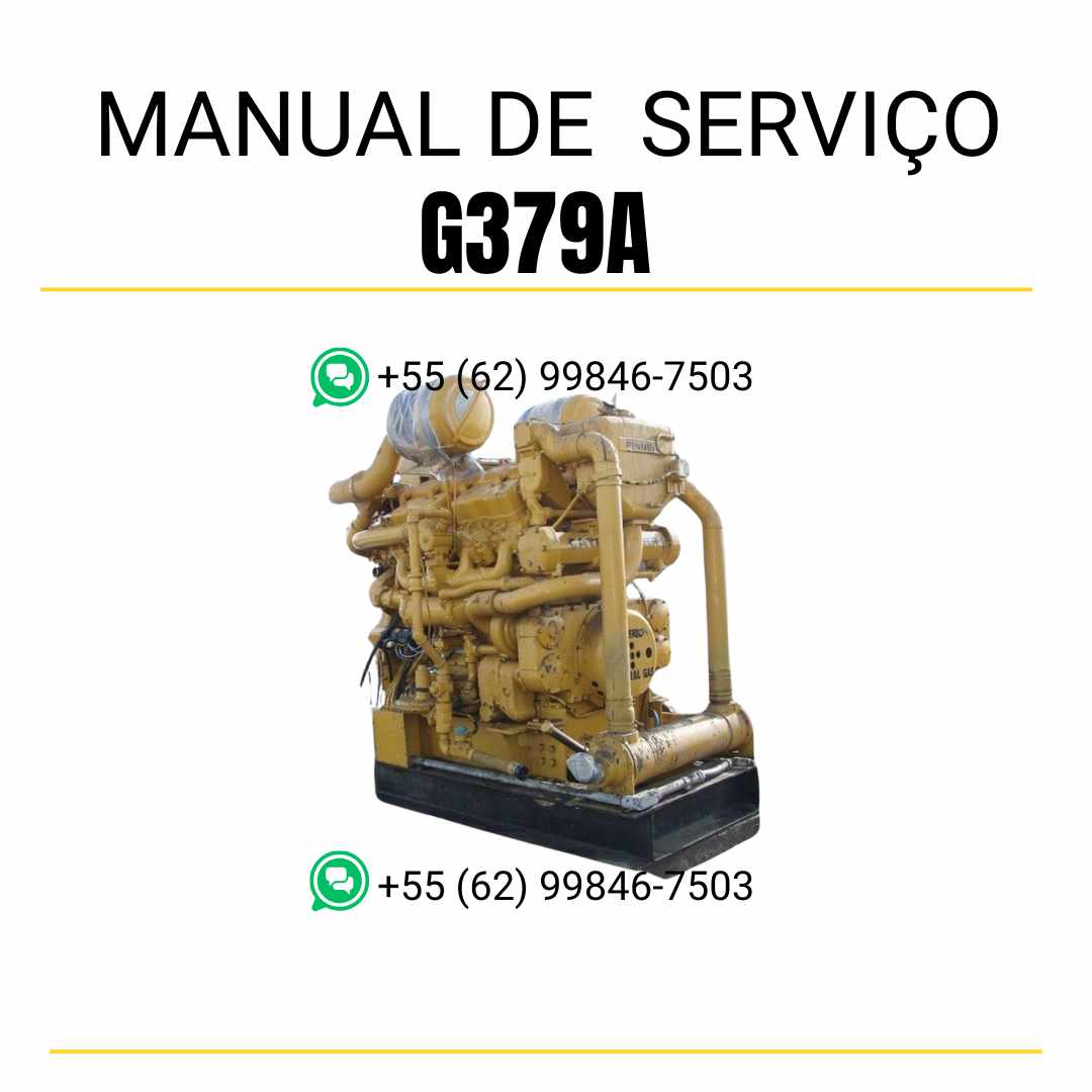 Manual de serviço Caterpillar G379A em PDF para motores industriais, guia técnico com instruções de manutenção e diagramas detalhados