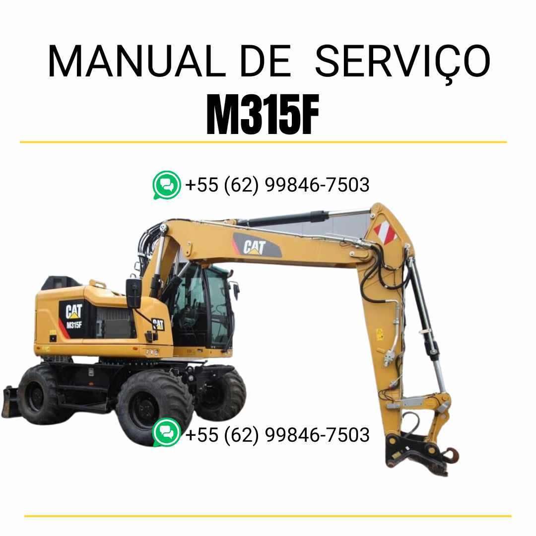 Manual de serviço em PDF da escavadora Caterpillar M315F em inglês com guia técnico detalhado para manutenção preventiva, diagnósticos e reparos