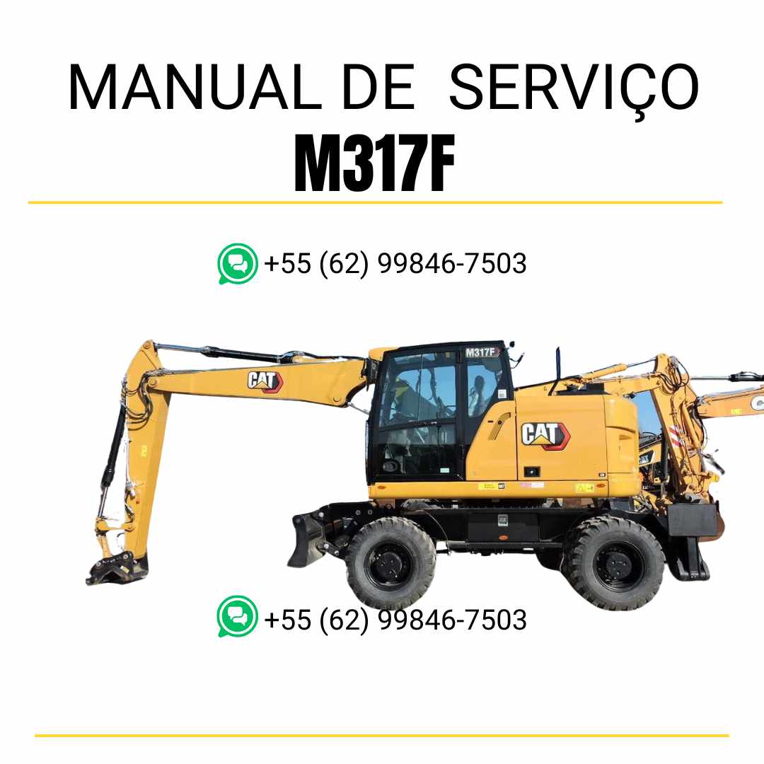Manual de serviço em PDF da escavadora Caterpillar M317F em inglês com instruções completas de manutenção preventiva, diagnósticos técnicos e reparos