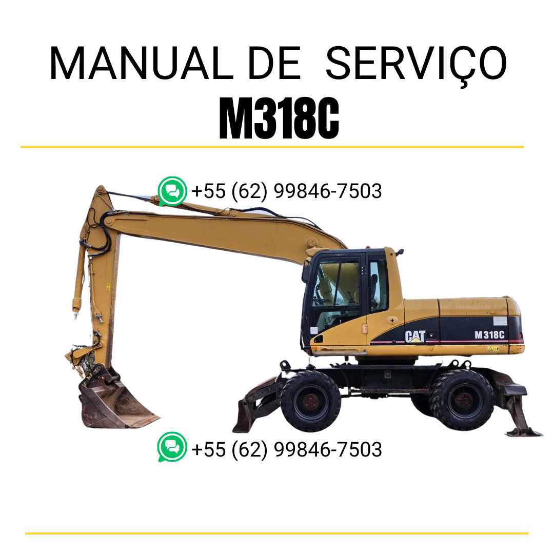 Manual de serviço Caterpillar M318C escavadeira de rodas em PDF, versão em inglês com diagramas técnicos e instruções completas de manutenção