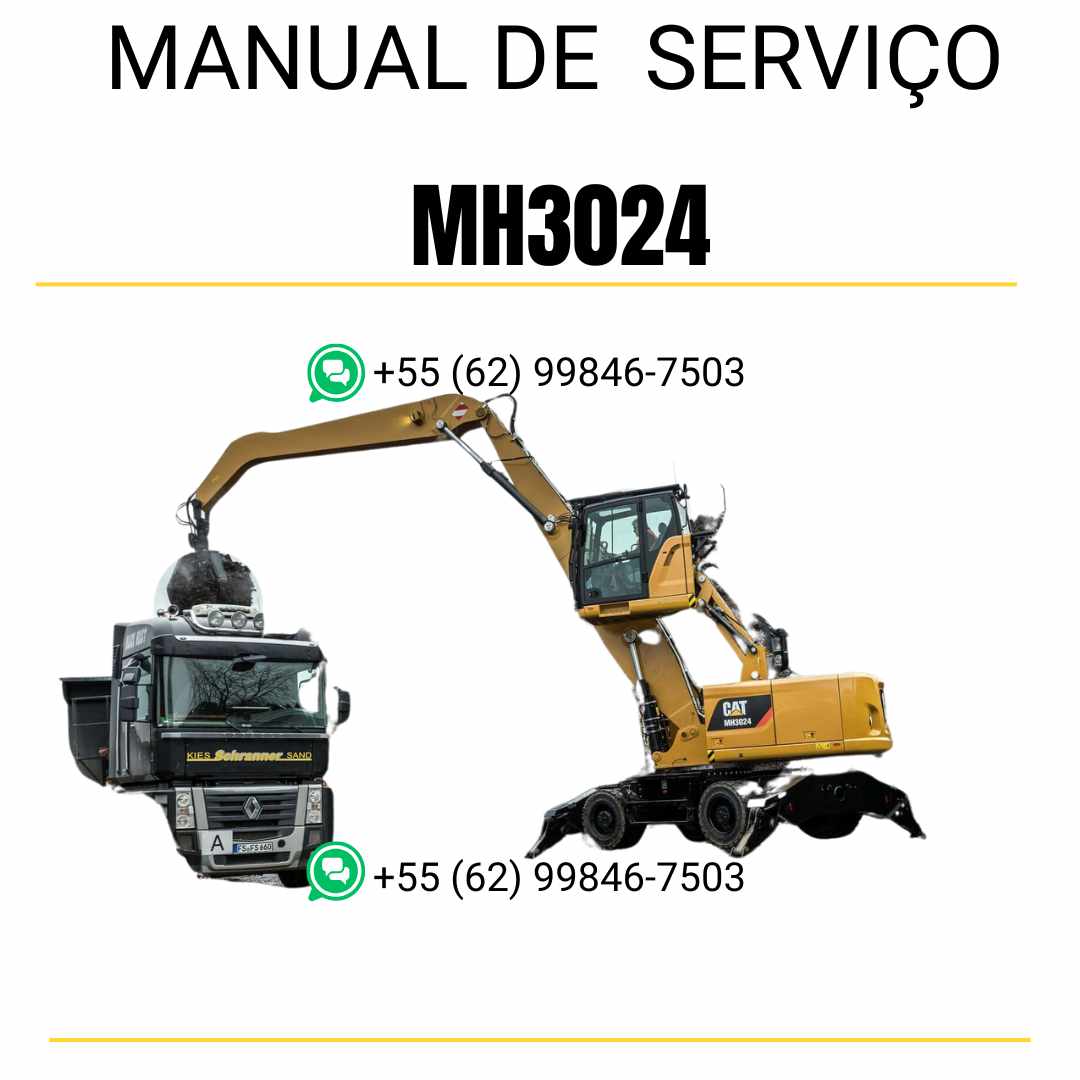 Manual de serviço Caterpillar MH3024 em inglês, PDF completo para material handler com instruções técnicas detalhadas de manutenção e reparo
