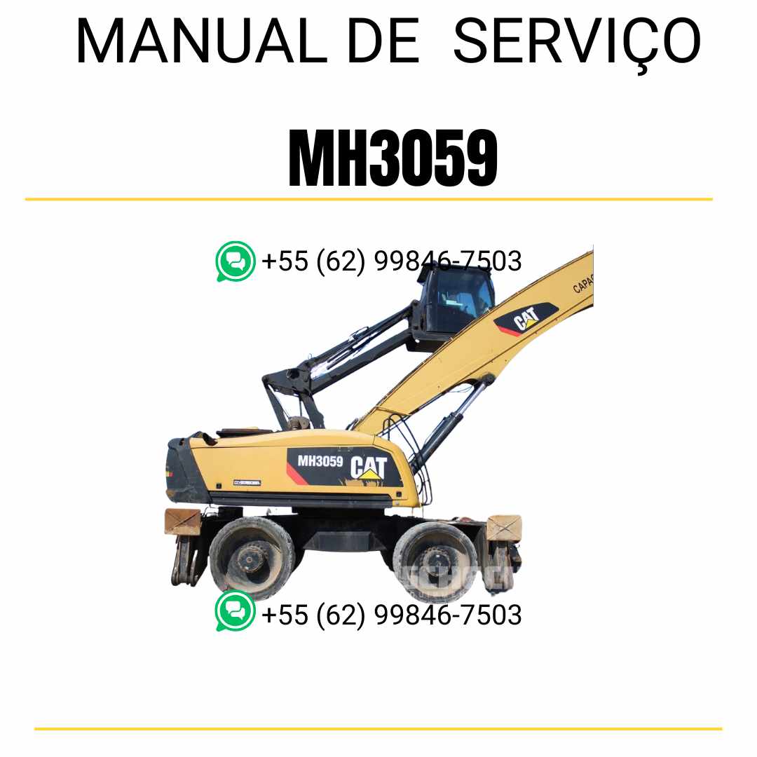 Manual de serviço Caterpillar MH3059 em inglês, PDF completo para material handler com instruções técnicas detalhadas de manutenção e reparo