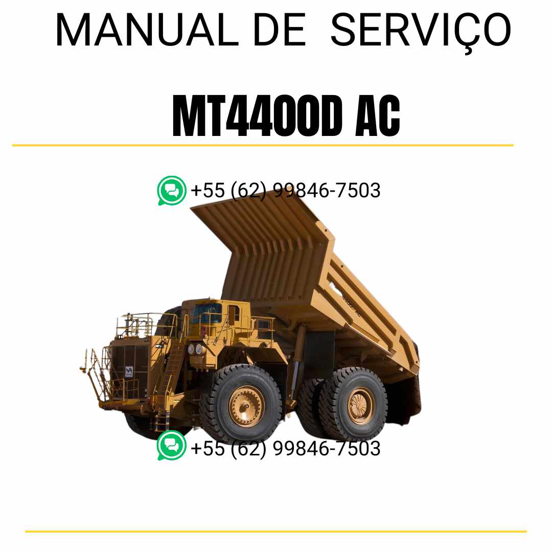 Manual de serviço Caterpillar MT4400D AC em inglês, PDF técnico para caminhão fora de estrada com instruções detalhadas de manutenção e guia de reparo