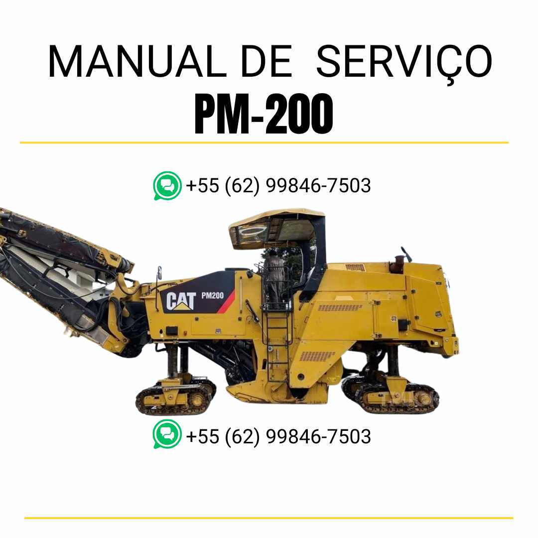 Manual de serviço Caterpillar PM-200 fresadora de asfalto em inglês em PDF com guia completo de operação e manutenção detalhada