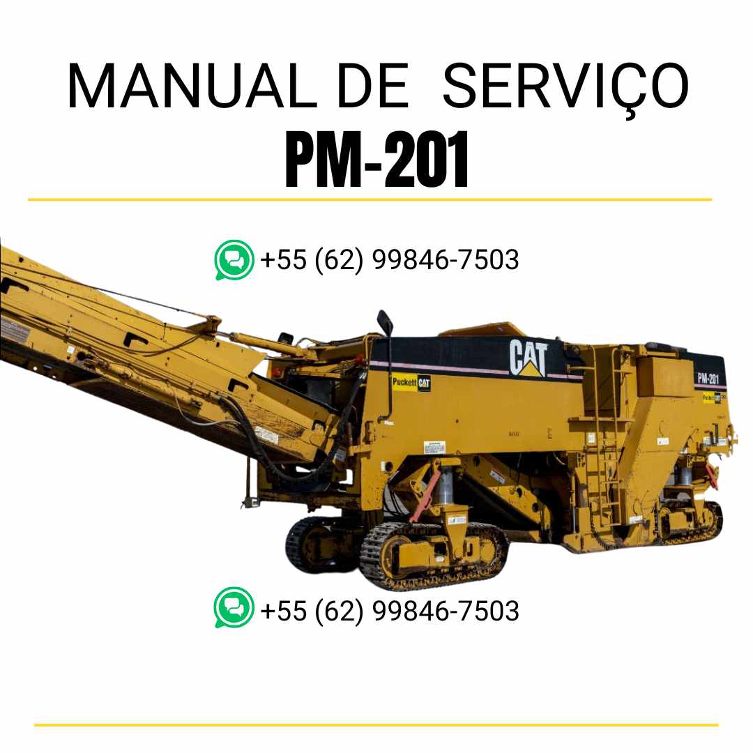 Manual de serviço Caterpillar PM-201 fresadora de asfalto em inglês em PDF com informações técnicas detalhadas e guia completo de manutenção