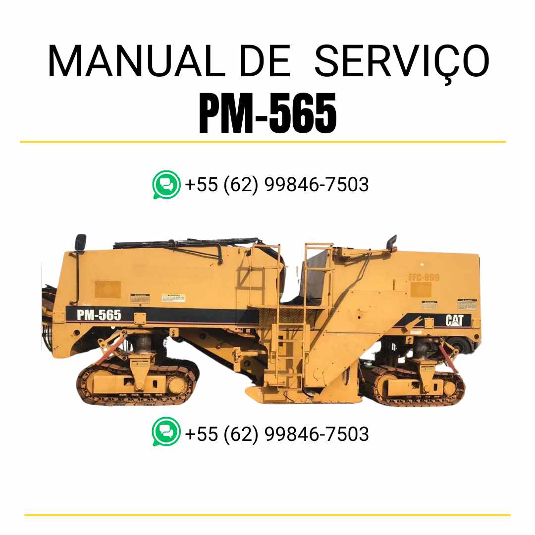 Manual de serviço Caterpillar PM-565 fresadora para asfalto em inglês em PDF com instruções técnicas e guia completo de manutenção