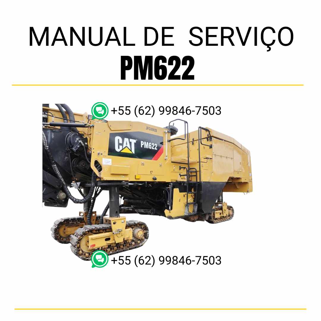 Manual de serviço Caterpillar PM622 fresadora para asfalto em inglês em PDF com instruções técnicas ilustradas e guia completo de manutenção