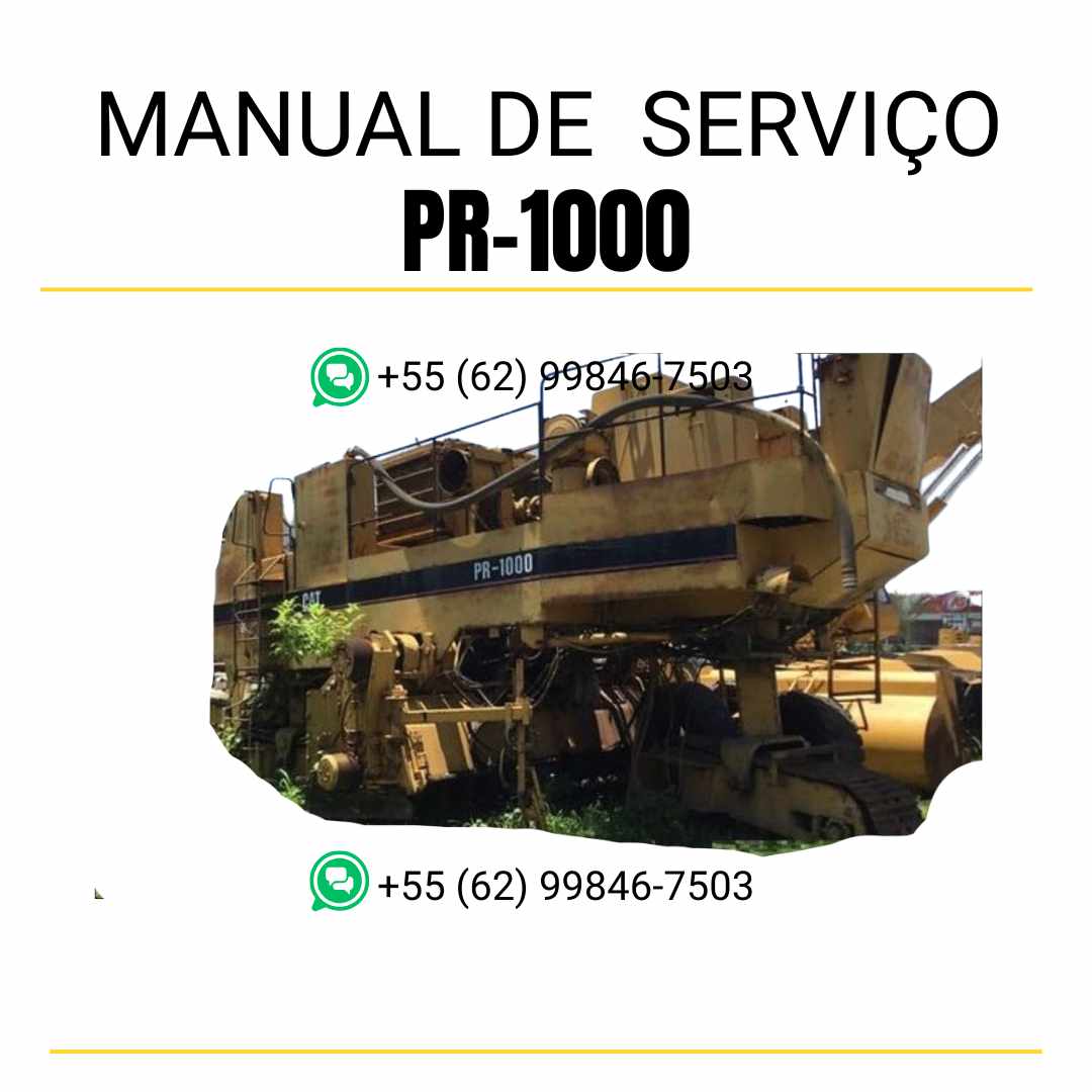 Manual de serviço Caterpillar PR-1000 fresadora para asfalto em inglês em PDF com orientações técnicas completas para reparos e manutenção