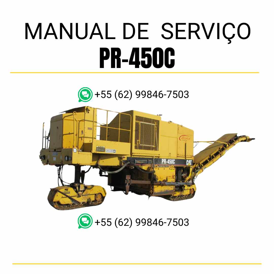 Manual de serviço Caterpillar PR-450C fresadora para asfalto em inglês em PDF com orientações completas de operação e manutenção
