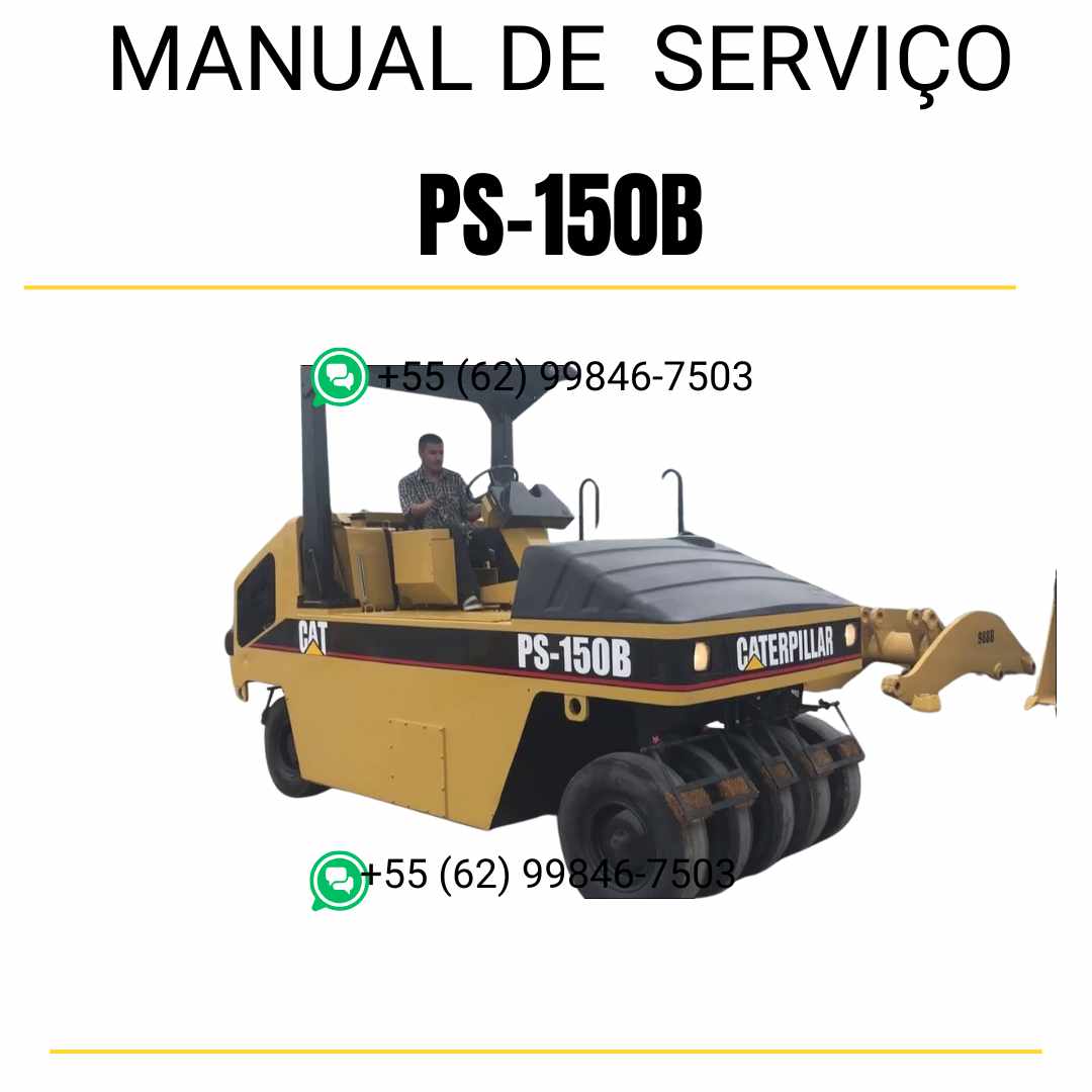 Manual de serviço Caterpillar PS-150B em inglês para rolo compactador pneumático, PDF técnico completo com guias detalhados de manutenção e reparo