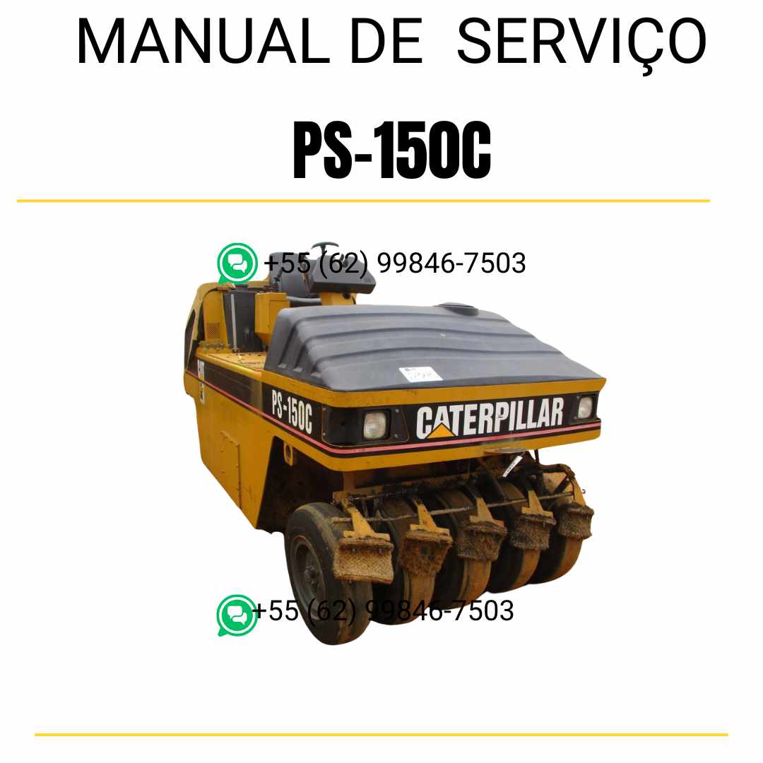 Manual de serviço Caterpillar PS-150C em inglês para rolo compactador pneumático, PDF completo com instruções técnicas de manutenção e reparo detalhado