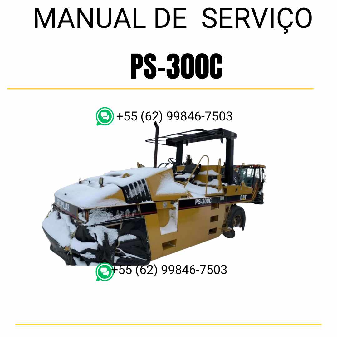 Manual de serviço Caterpillar PS-300C em inglês para rolo compactador pneumático, PDF completo com orientações técnicas de manutenção e guias de reparo