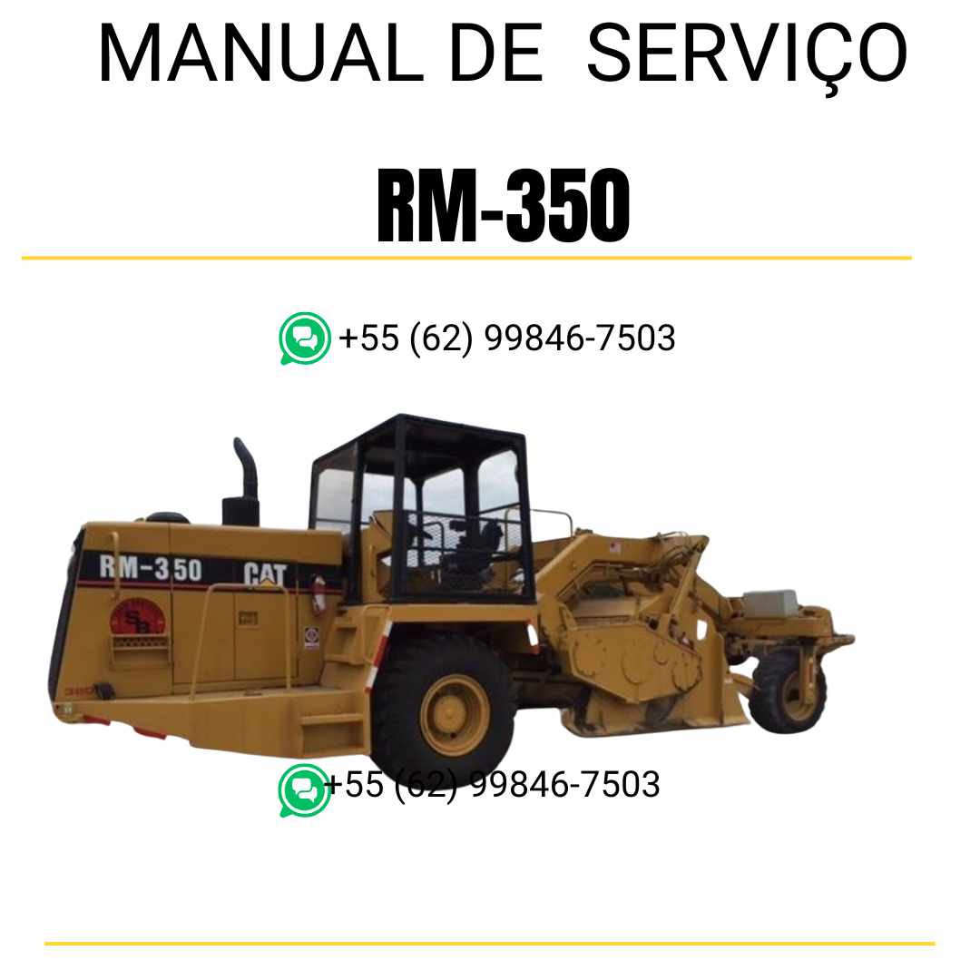 Manual de serviço Caterpillar RM-350 em inglês para recuperadora de estradas, PDF completo com instruções técnicas detalhadas de manutenção e operação