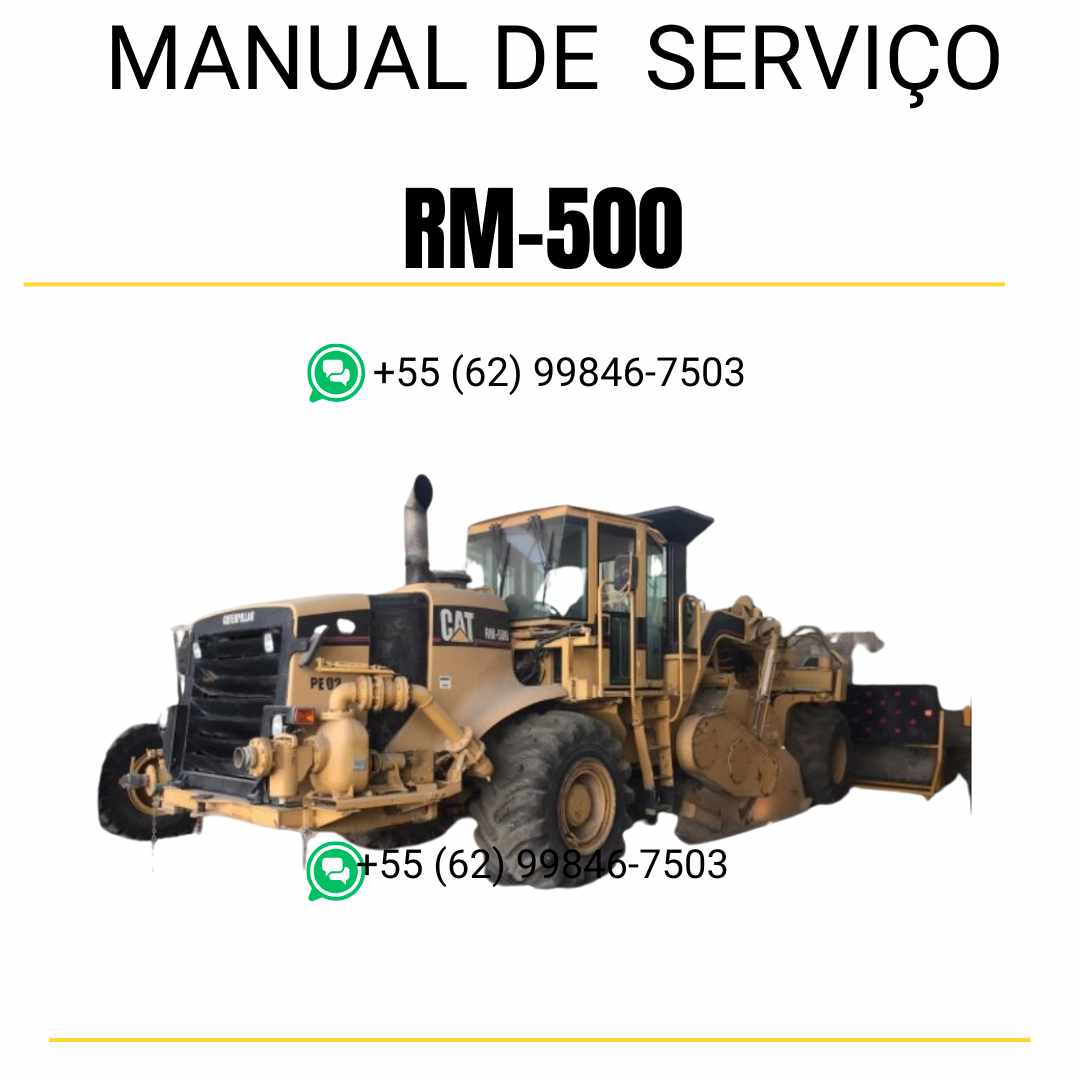 Manual de serviço Caterpillar RM-500 em inglês para recuperadora de estradas, PDF completo com instruções técnicas de manutenção e guias de reparo