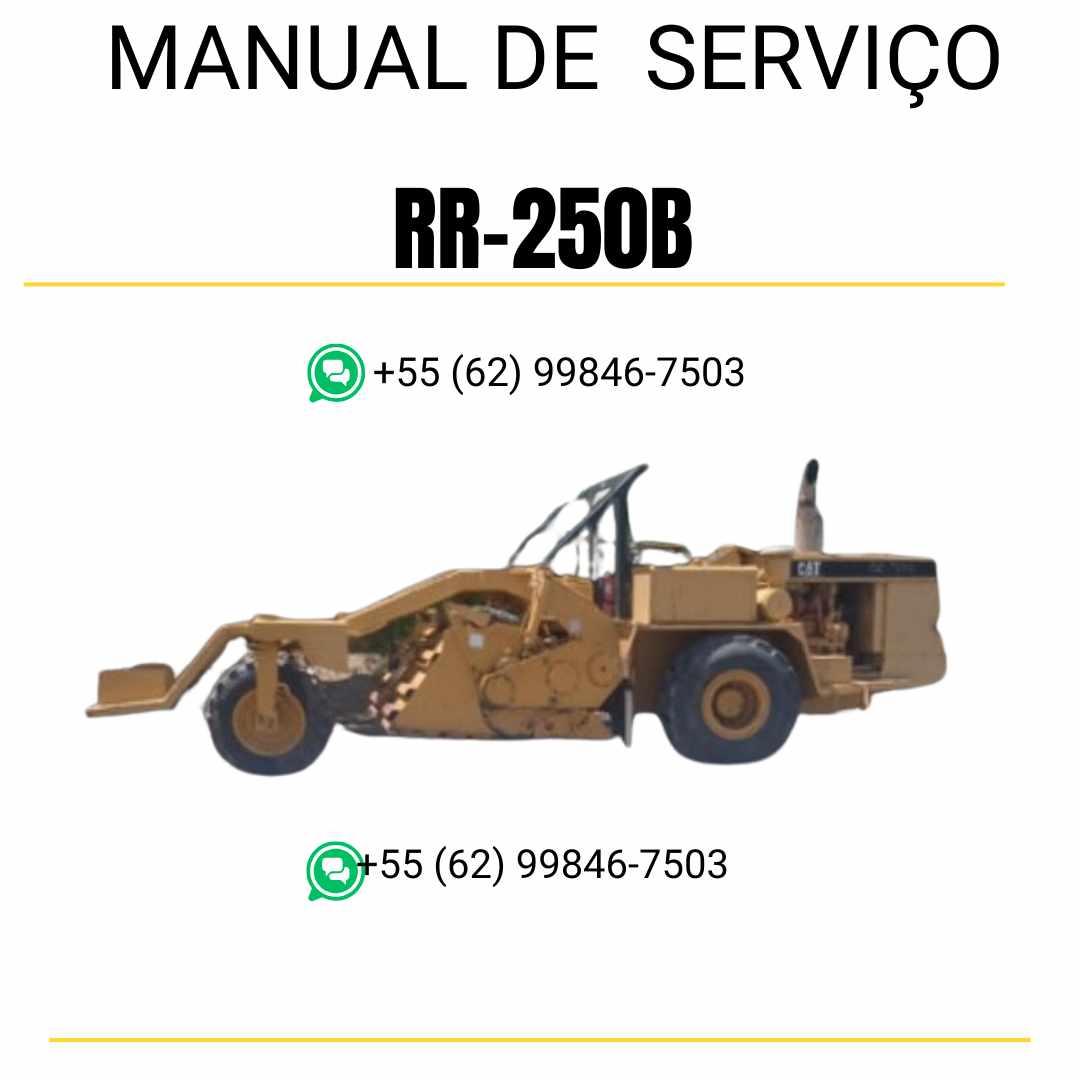 Manual de serviço Caterpillar RR-250B em inglês para recuperadora de estradas, PDF técnico completo com orientações de manutenção e reparo