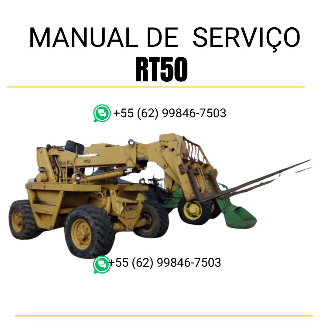 Manual de serviço Caterpillar RT50 em inglês para manipulador telescópico, PDF completo com instruções e guias técnicos detalhados